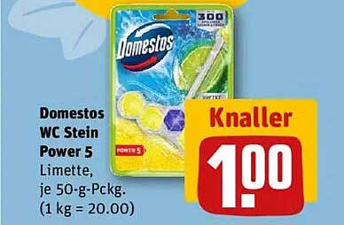 Domestos WC Stein Power 5 Limette, je 50-g-Pckg.