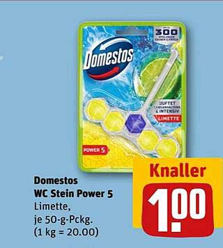 Domestos WC Stein Power 5 Limette, je 50-g-Pckg.