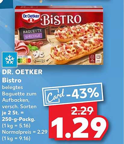 DR. OETKER Bistro belegtes Baguette zum Aufbacken, verschieden Sorten