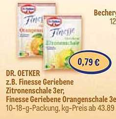 DR. OETKER Finesse Geriebene Zitronenschale 3er