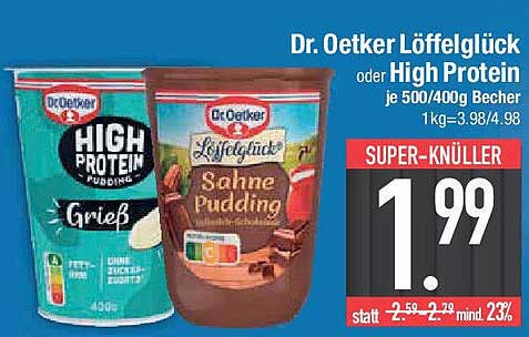 Dr. Oetker Löffelglück oder High Protein 500/400g Becher