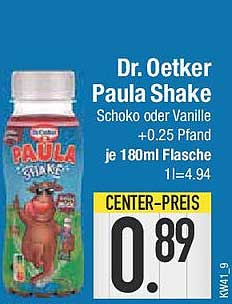 Dr. Oetker Paula Shake Schoko oder Vanille