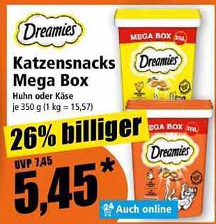 Dreamies Katzensnacks Mega Box - Huhn oder Käse