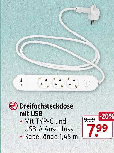 Dreifachsteckdose mit USB