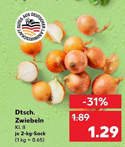 Dtsch. Zwiebeln Kl. II je 2-kg-Sack