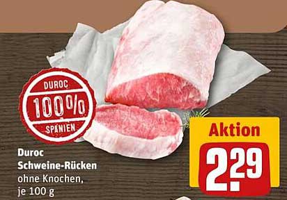 Duroc Schweine-Rücken ohne Knochen, je 100 g