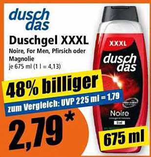 Duschel XXXL Noire, For Men, Pfirsich oder Magnolie 675 ml