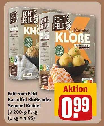 Echt vom Feld Kartoffel Klöße oder Semmel Knödel 200g