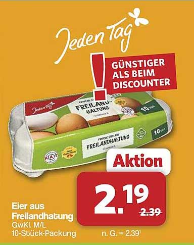 Eier aus Freilandhaltung, 10-Stück-Packung