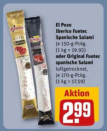 El Pozo Iberico Fuetec Spanische Salami
