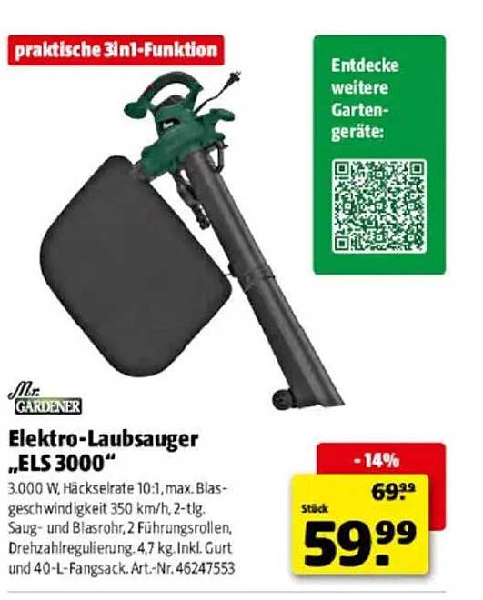 Elektro-Laubsauger „ELS 3000“