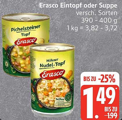 Erasco Eintopf oder Suppe, 390 - 400 g