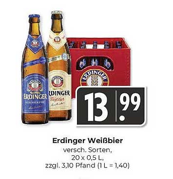 Erdinger Weißbier, 20 x 0,5 L
