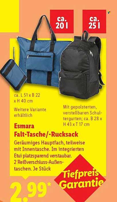 Esmara Falt-Tasche/Rucksack