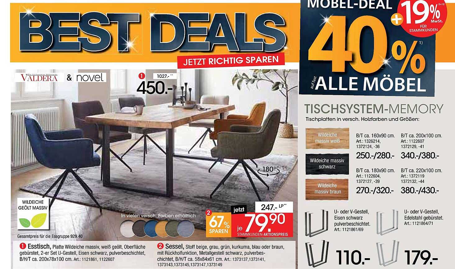 Esstisch Wildeiche massiv, weiß geölt - Aktionspreis!