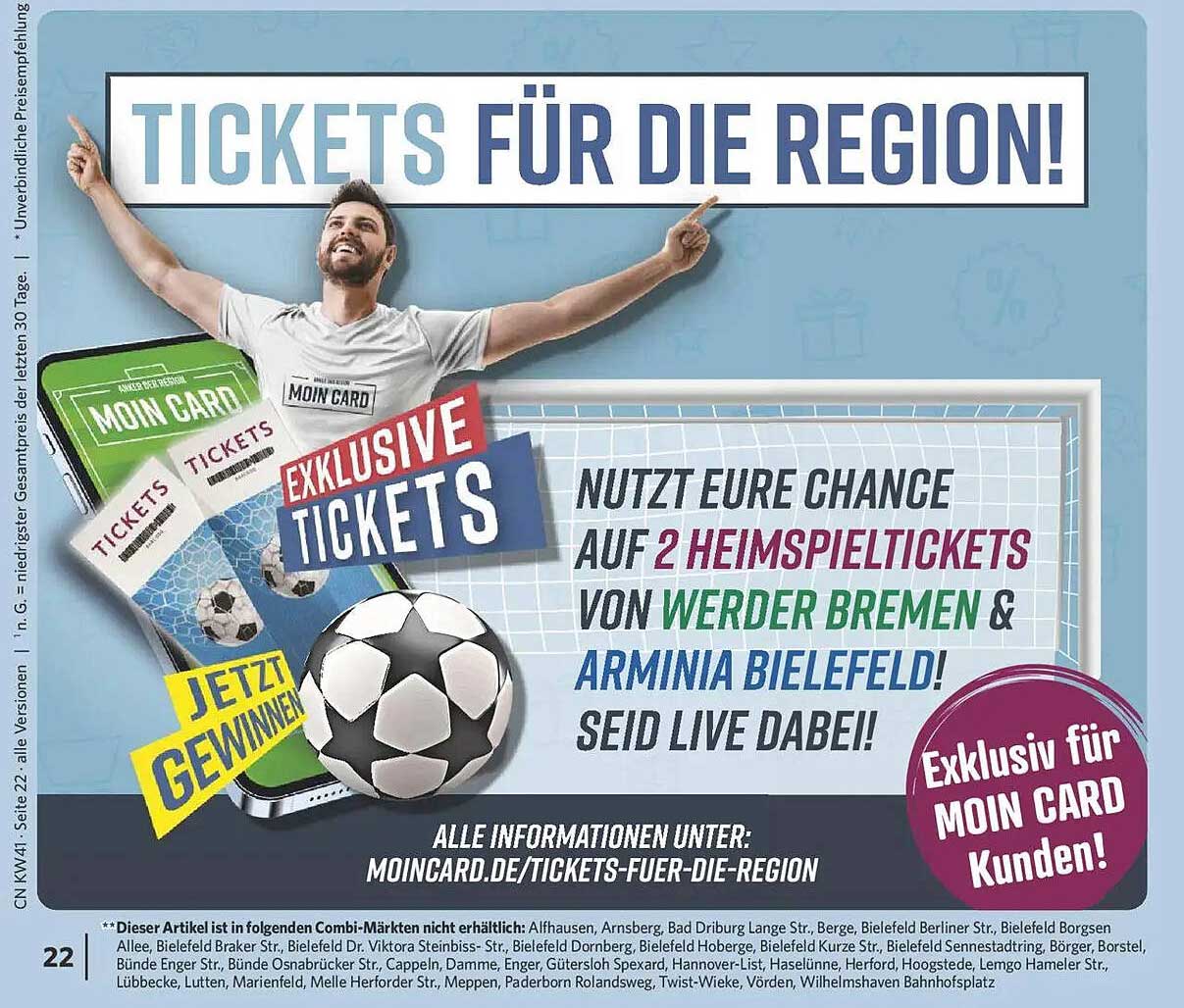 Exklusive Tickets für die Region – Gewinnt 2 Heimspieltickets von Werder Bremen & Arminia Bielefeld