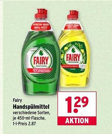 Fairy Handspülmittel verschiedene Sorten, je 450-ml-Flasche