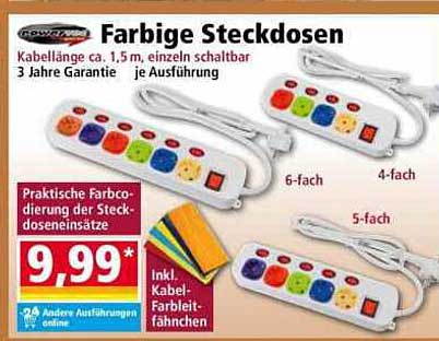 Farbliche Steckdosen