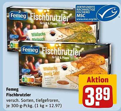 Femeg Fischbrutzler - verschiedene Sorten, tiefgefroren