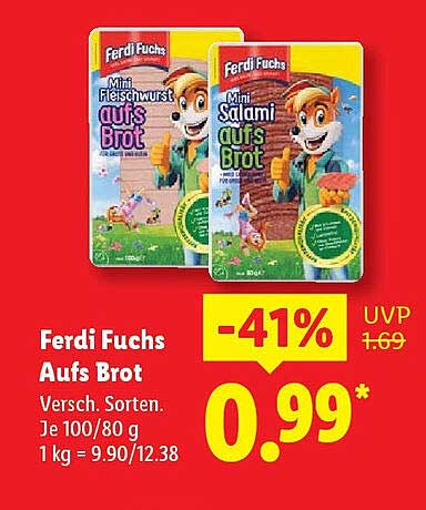Ferdi Fuchs Aufs Brot Mini Fleischwurst und Mini Salami
