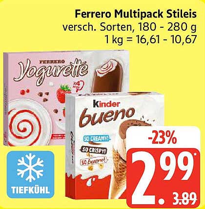 Ferrero Multipack Stileis - verschiedene Sorten, 180 - 280 g