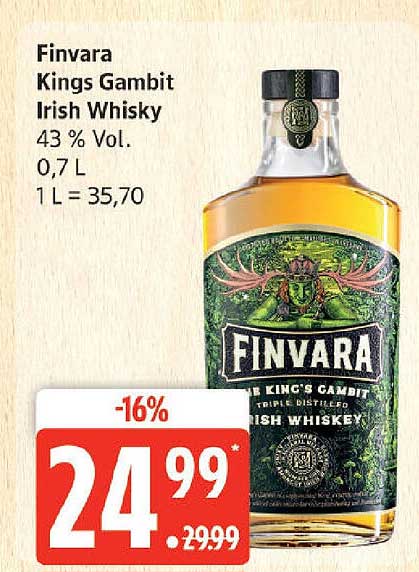 Finvara Kings Gambit Irish Whisky 0,7 L