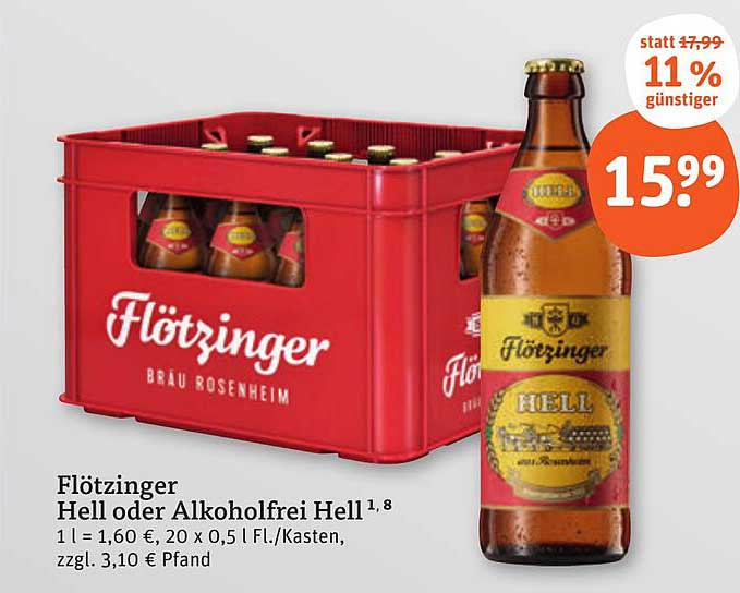 Flötzinger Hell oder Alkohol-frei Hell für 15,99 €