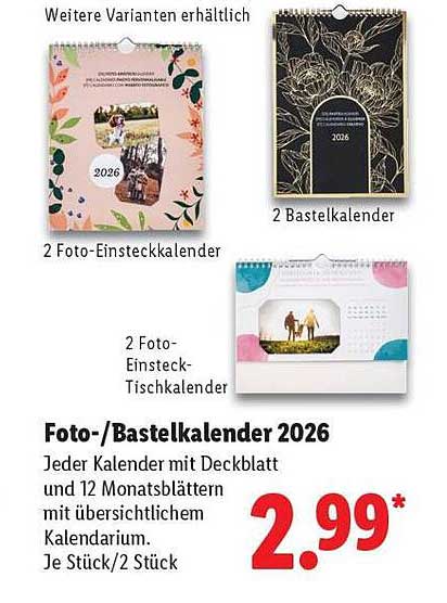 Foto-/Bastelkalender 2026