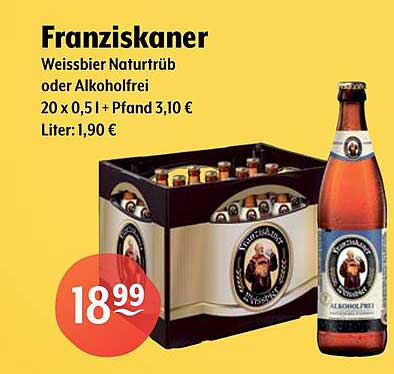 Franziskaner Weissbier Naturtrüb oder Alkoholfrei