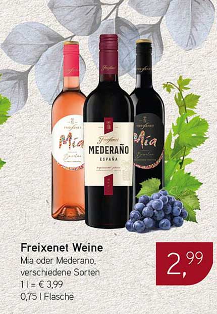 Freixenet Weine – Mia oder Mederano, verschiedene Sorten
