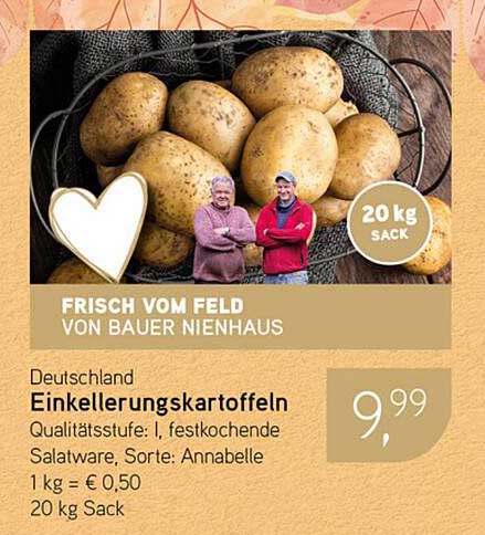 Frisch vom Feld: Einkellerungskartoffeln von Bauer Nienhaus