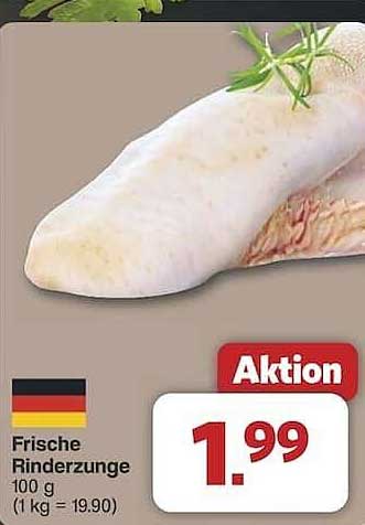 Frische Rinderzunge 100 g – Aktion
