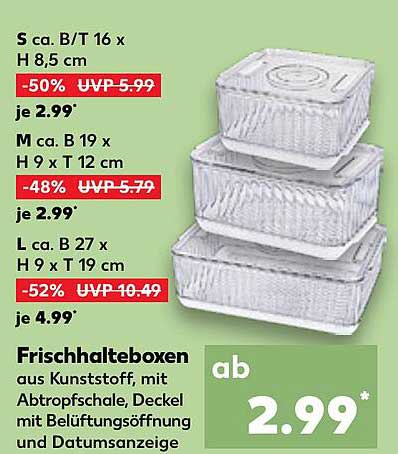 Frischhalteboxen aus Kunststoff - Jetzt zum Sparpreis!
