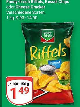 Funny-frisch Riffels, Kessel Chips oder Cheese Cracker