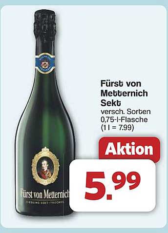 Fürst von Metternich Sekt, verschiedene Sorten 0,75 l-Flasche