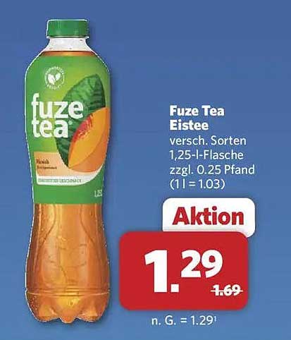 Fuze Tea Eistee 1,25 l Flasche - verschiedene Sorten