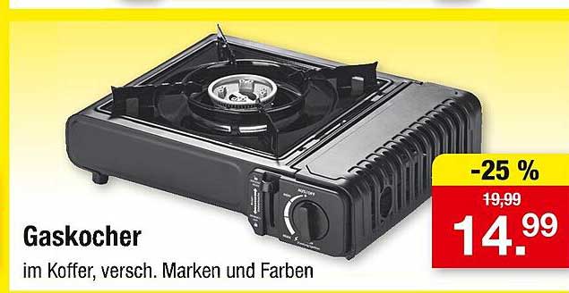 Gaskocher im Koffer, verschiedenste Marken und Farben