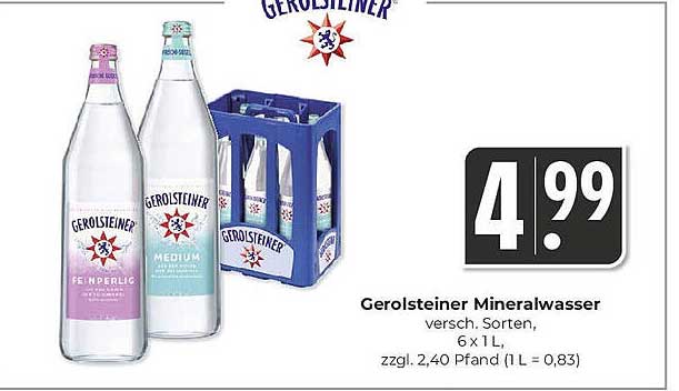Gerolsteiner Mineralwasser 6 x 1 L - verschiedene Sorten