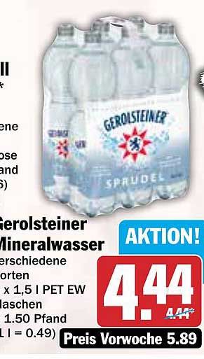 Gerolsteiner Mineralwasser 6 x 1,5 l PET