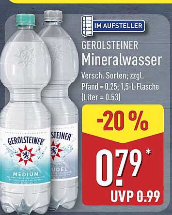 Gerolsteiner Mineralwasser - verschiedene Sorten