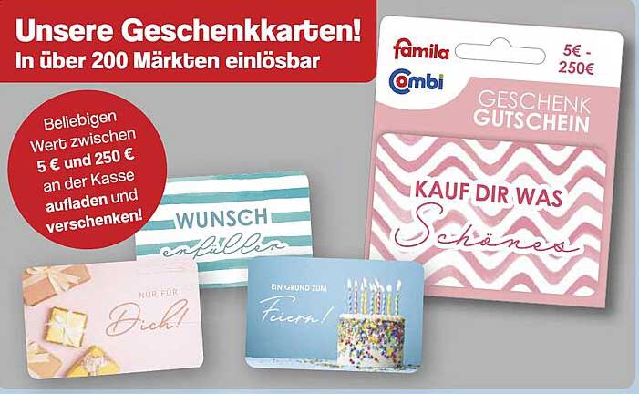 Geschenkkarten von Famila - Der perfekte Gutschein für jeden Anlass