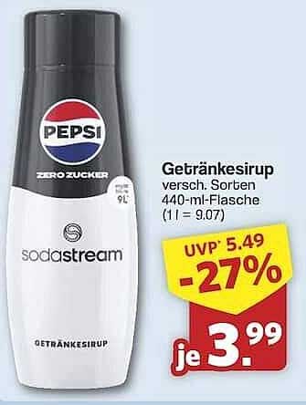 Getränkesirup von Pepsi - Zero Zucker, 440 ml
