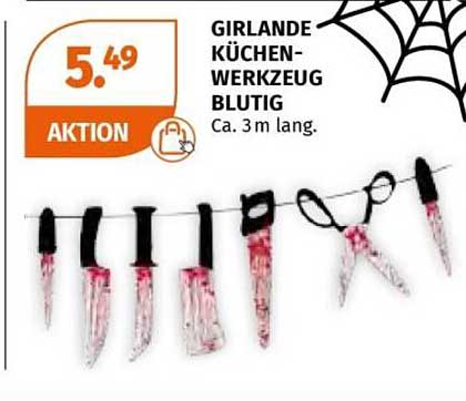 GIRLANDE KÜCHEN-WERKZEUG BLUTIG