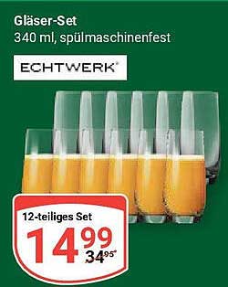 Gläser-Set 340 ml, spülmaschinenfest - 12-teiliges Set