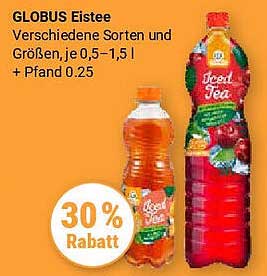 GLOBUS Eistee - Verschiedene Sorten und Größen, je 0,5–1,5 l + Pfand 0,25