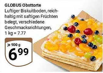 GLOBUS Obsttorte - Luftiger Biskuitboden mit frischen Früchten