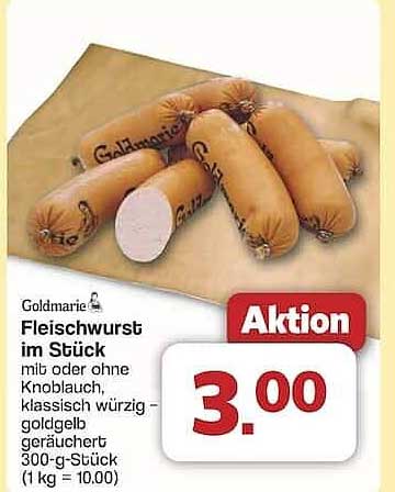 Goldmarie Fleischwurst im Stück – Klassisch Würzig