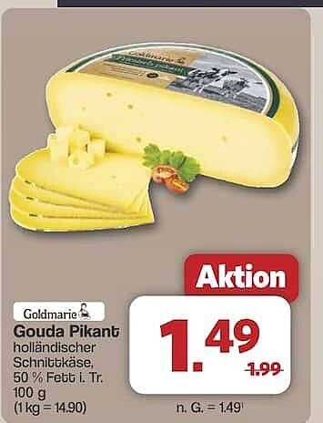 Gouda Pikant holländischer Schnittkäse 50 % Fett i. Tr.