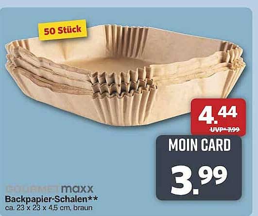 Gourmet Maxx Backpapier-Schalen - 50 Stück