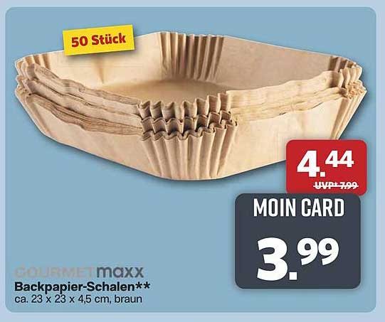 GOURMETmaxx Backpapier-Schalen - 50 Stück